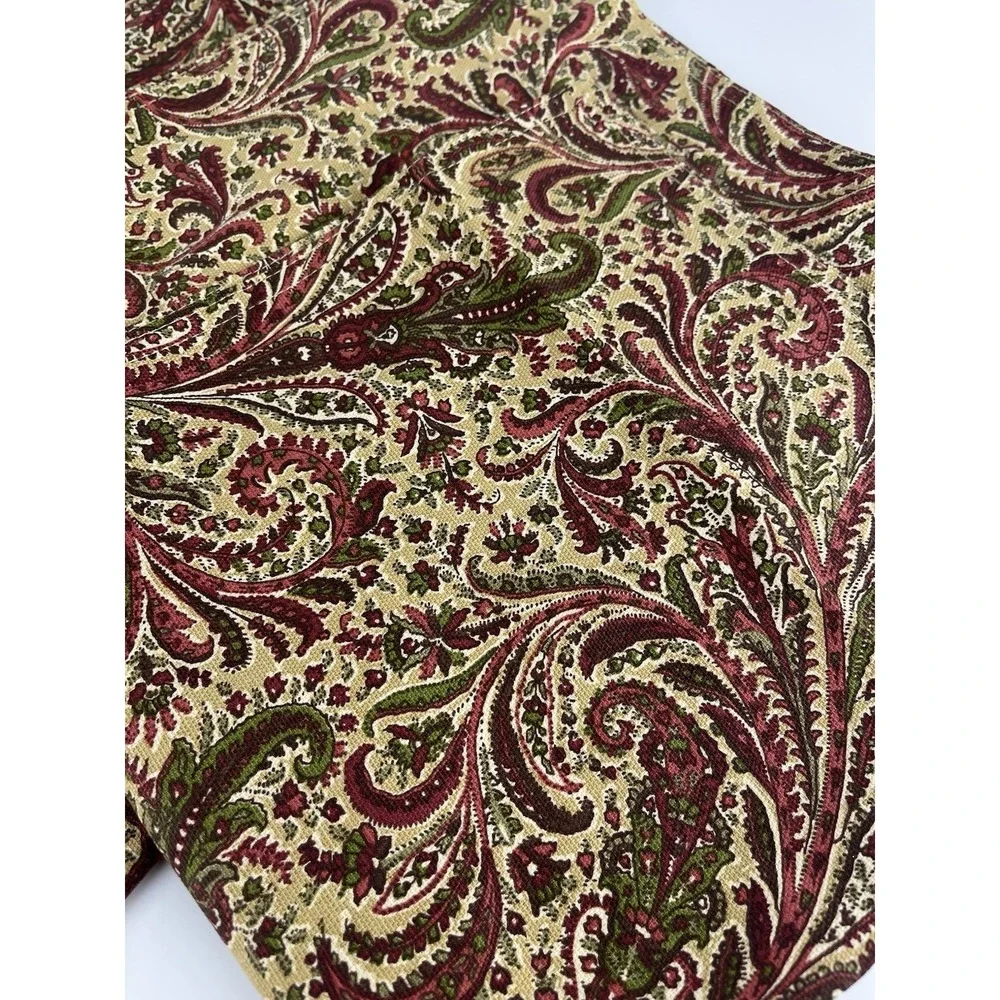 Ralph Lauren Paisley Cloth Napkins SET OF 4 Tan Red Green Cotton Floral NWOT